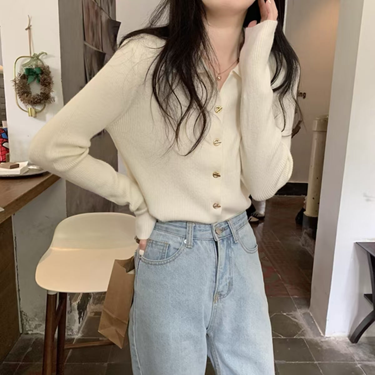 Size chart - One Size: Bust 88cm, Length 52cm, Sleeve 52cm, Shoulder 35cm
