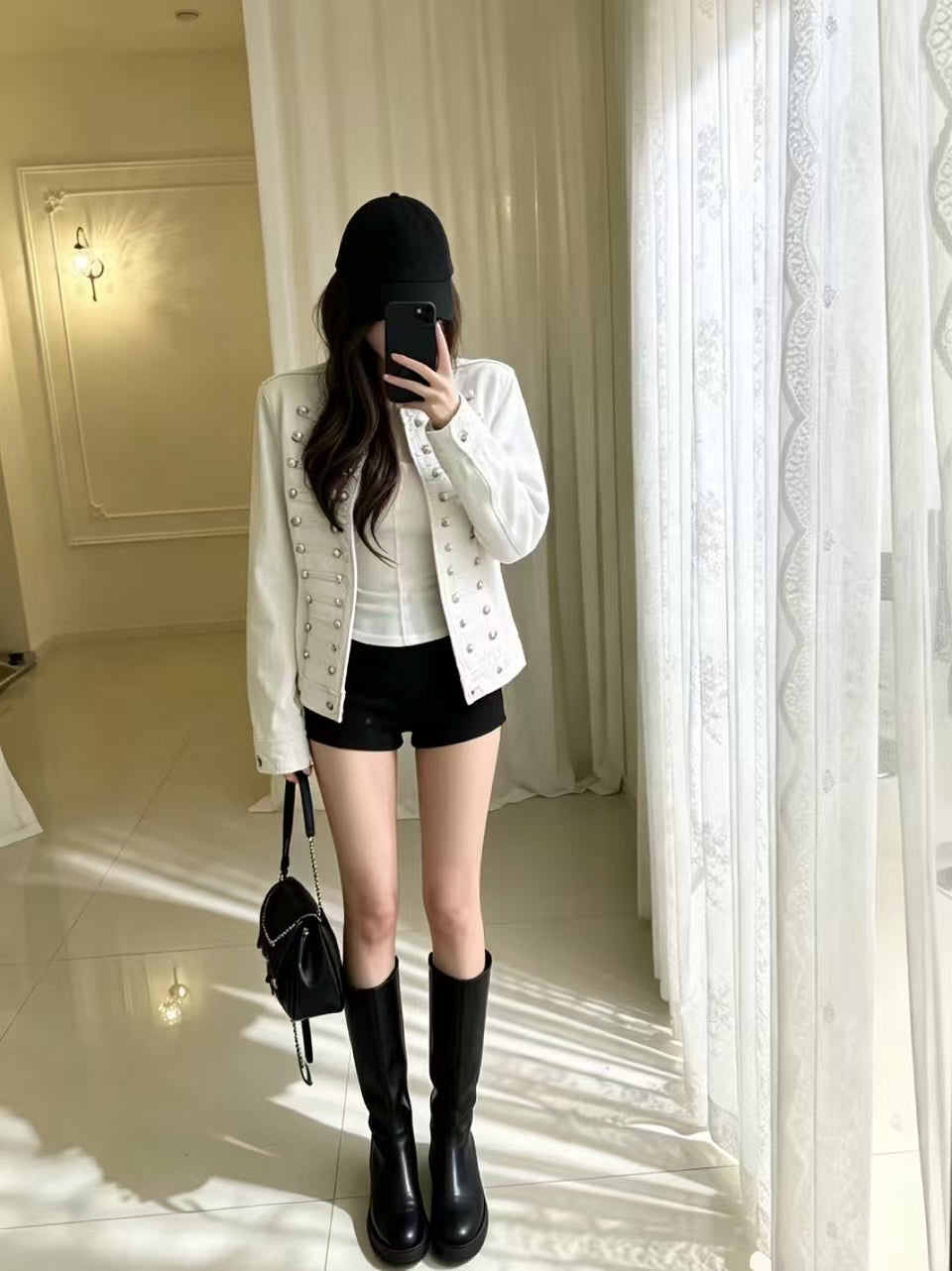 Size chart – bust, body length, sleeve length, shoulder width (XS–L in cm)