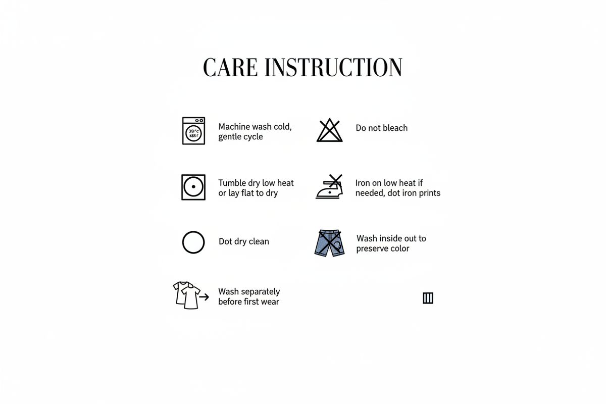 Care Instructions Card